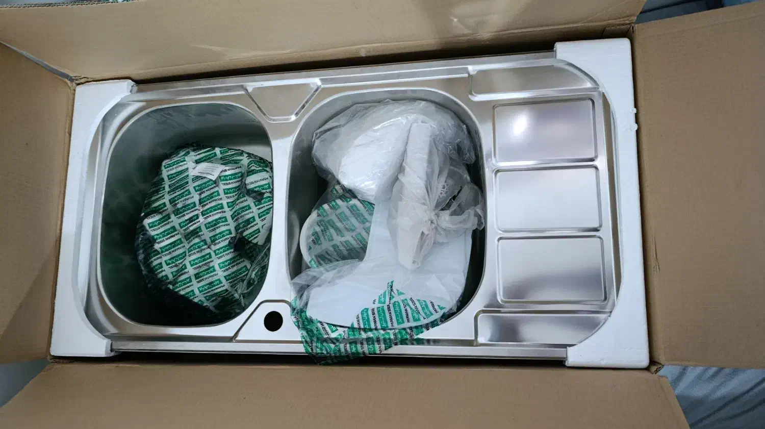 سینک دو لگنه|آب‌چکان و نظم‌دهنده ظروف|خورموج, |دیوار