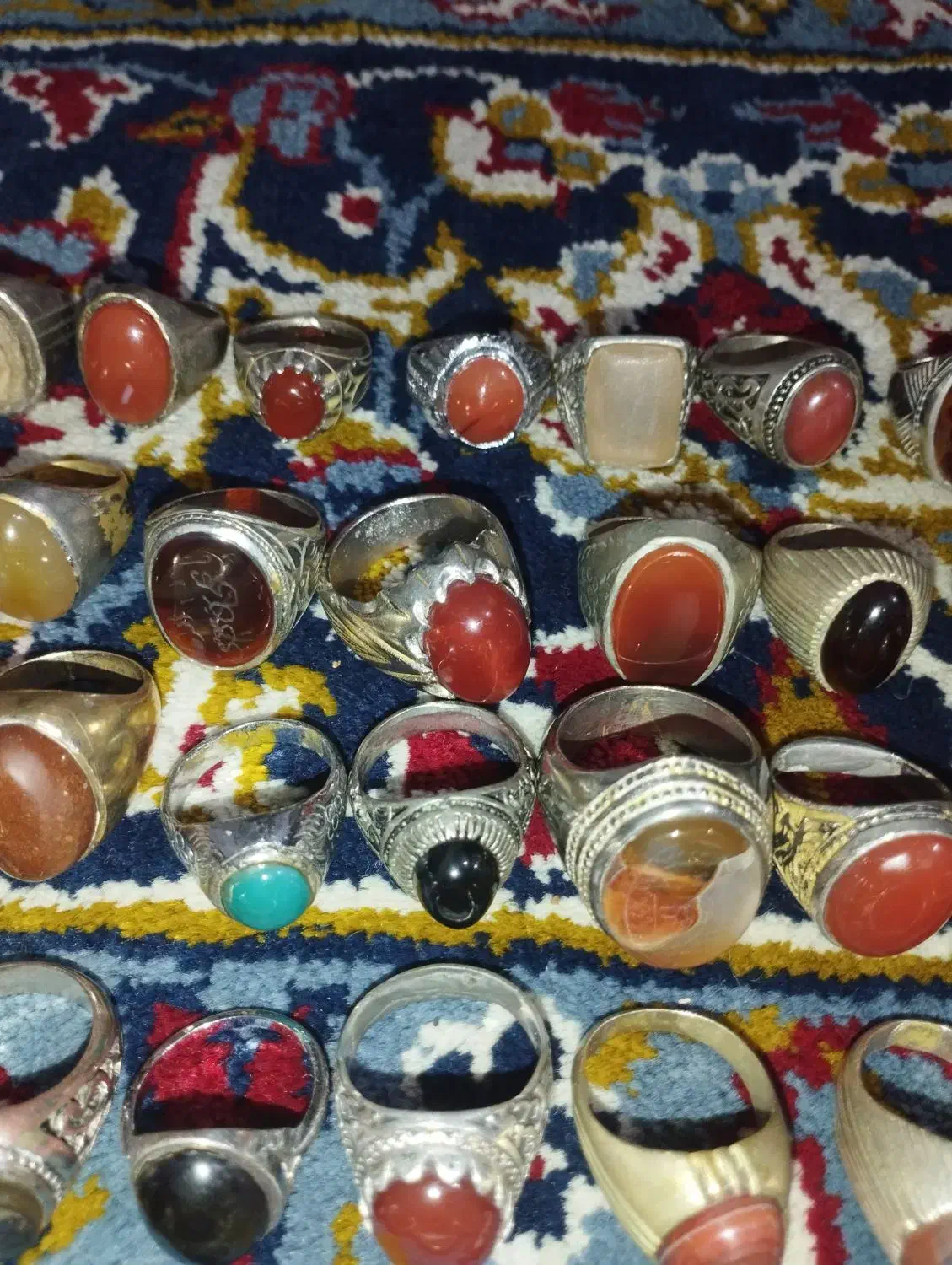 کلکسیون انگشتر رکاب نقره نگین سنگ قیمتی|جواهرات|تهران, شهران شمالی|دیوار