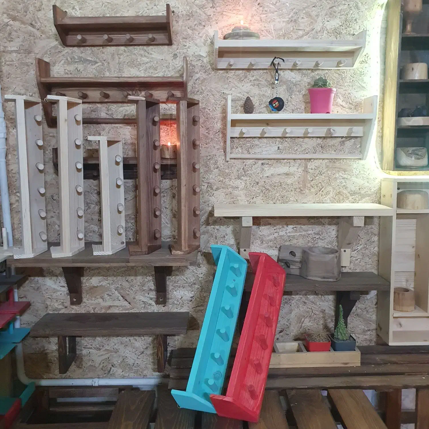 شلف چوبی مینیمال|کتابخانه، شلف، قفسه‌های دیواری|مشهد, جاهد شهر|دیوار