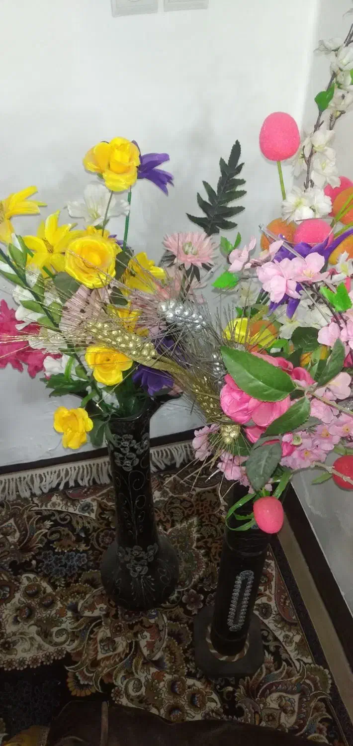 گل مصنوعی با گلدان|گل مصنوعی|اهواز, منبع اب|دیوار