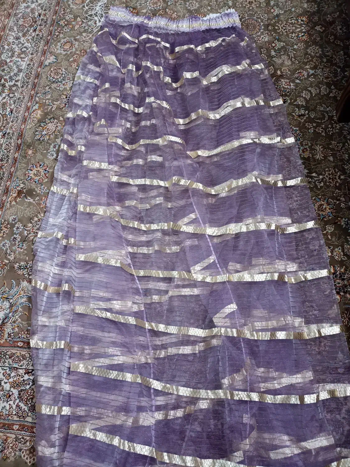 پرده اتاق حریر صورتی بنفش|پرده، رانر، رومیزی|قم, دروازه چوبی|دیوار