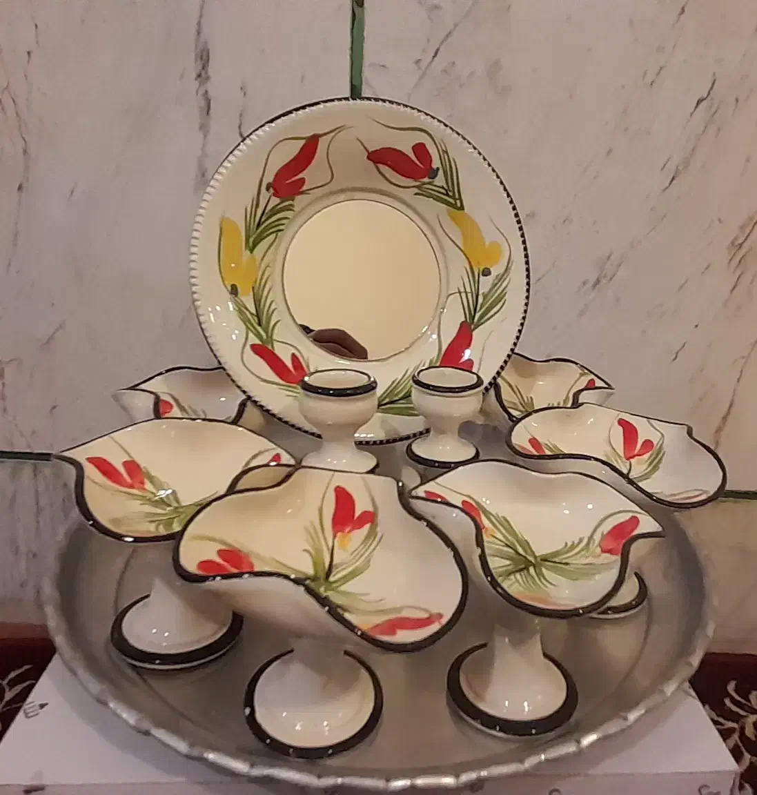 هفت سین سفالی|صنایع دستی و سایر لوازم تزئینی|فارسان, |دیوار