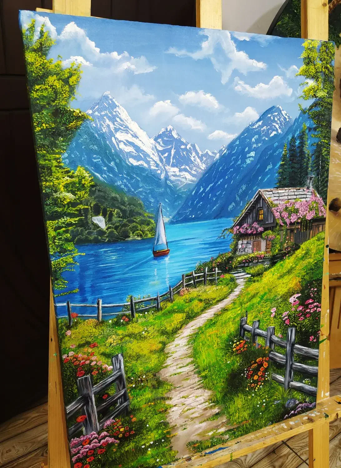 تابلو نقاشی رنگ روغن طبیعت|تابلو، نقاشی، عکس|قائم‌شهر, |دیوار