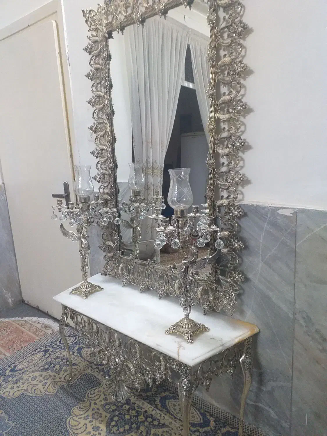 آینه وشعمدون برنجی|آینه|تهران, خزانه|دیوار