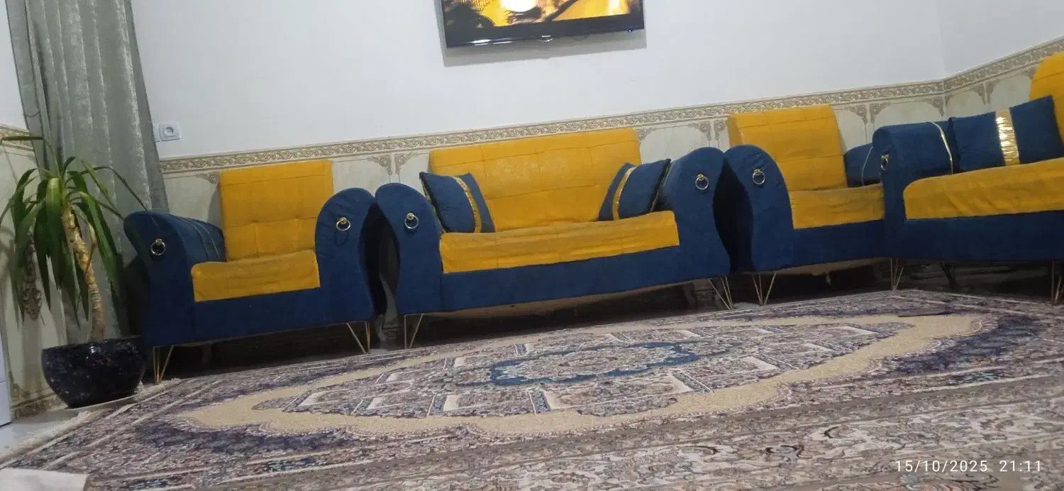 مبل هفت نفره تمیزبدون شکستگی|مبلمان خانگی و میز عسلی|تربت جام, جامرود|دیوار