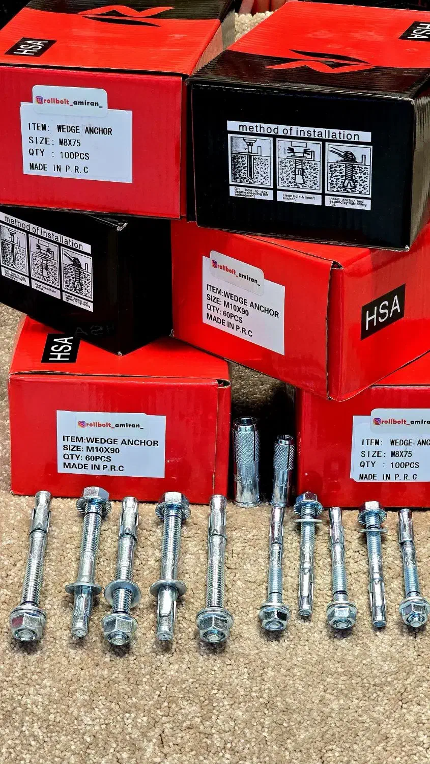 پیچ وال پست رول بولتHSA پیچ والپست رولبولت ناودانی|عمدهفروشی|مشهد, کوشش|دیوار