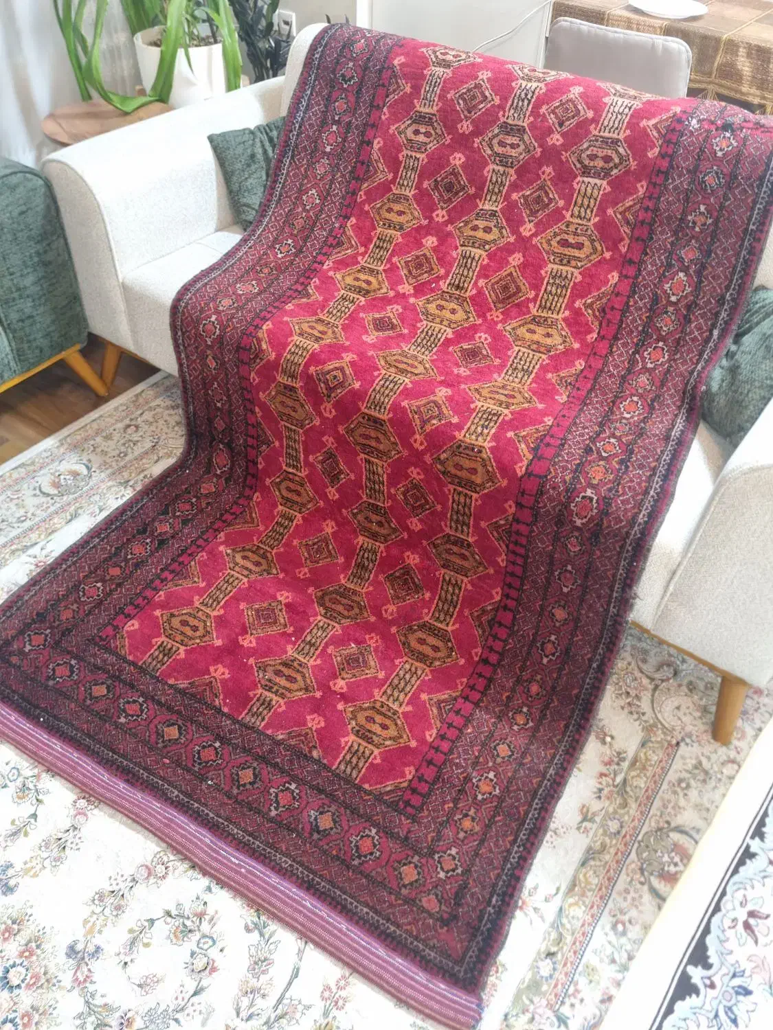 قالیچه دست باف خوشرنگ۲/۵متردر۱/۲۵|فرش|مشهد, کوه سنگی|دیوار