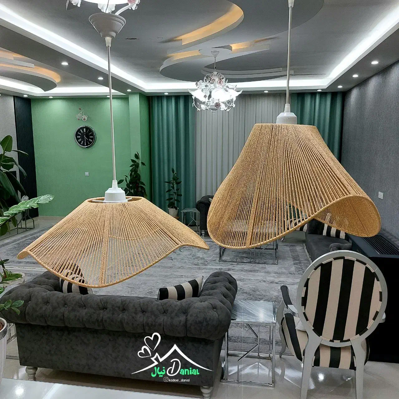 لوستر رافیا در طرح های مختلف|لوستر و چراغ آویز|اسلام‌‌آباد غرب, |دیوار