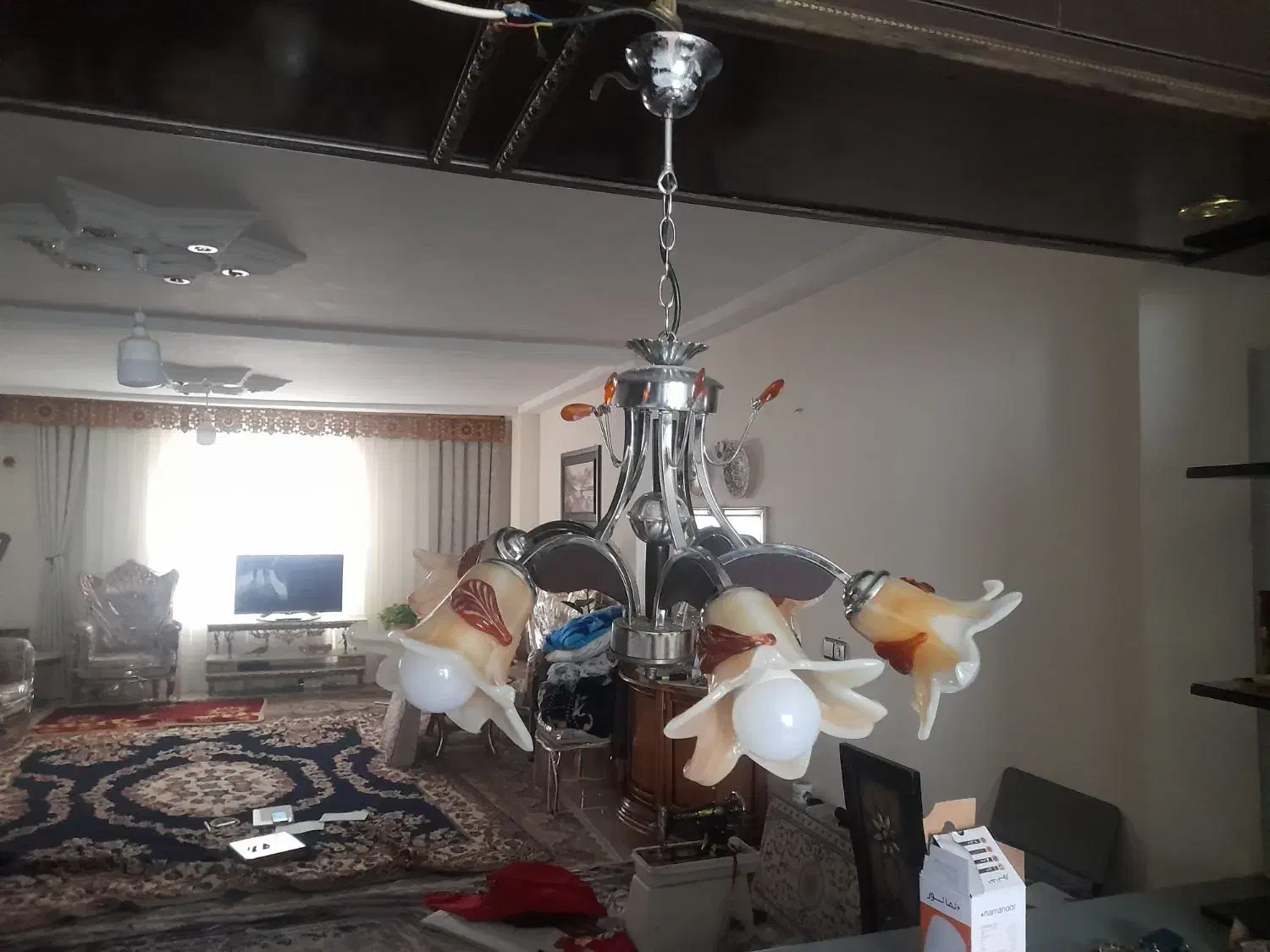 لوستر ۵ شاخه|لوستر و چراغ آویز|الوند, |دیوار