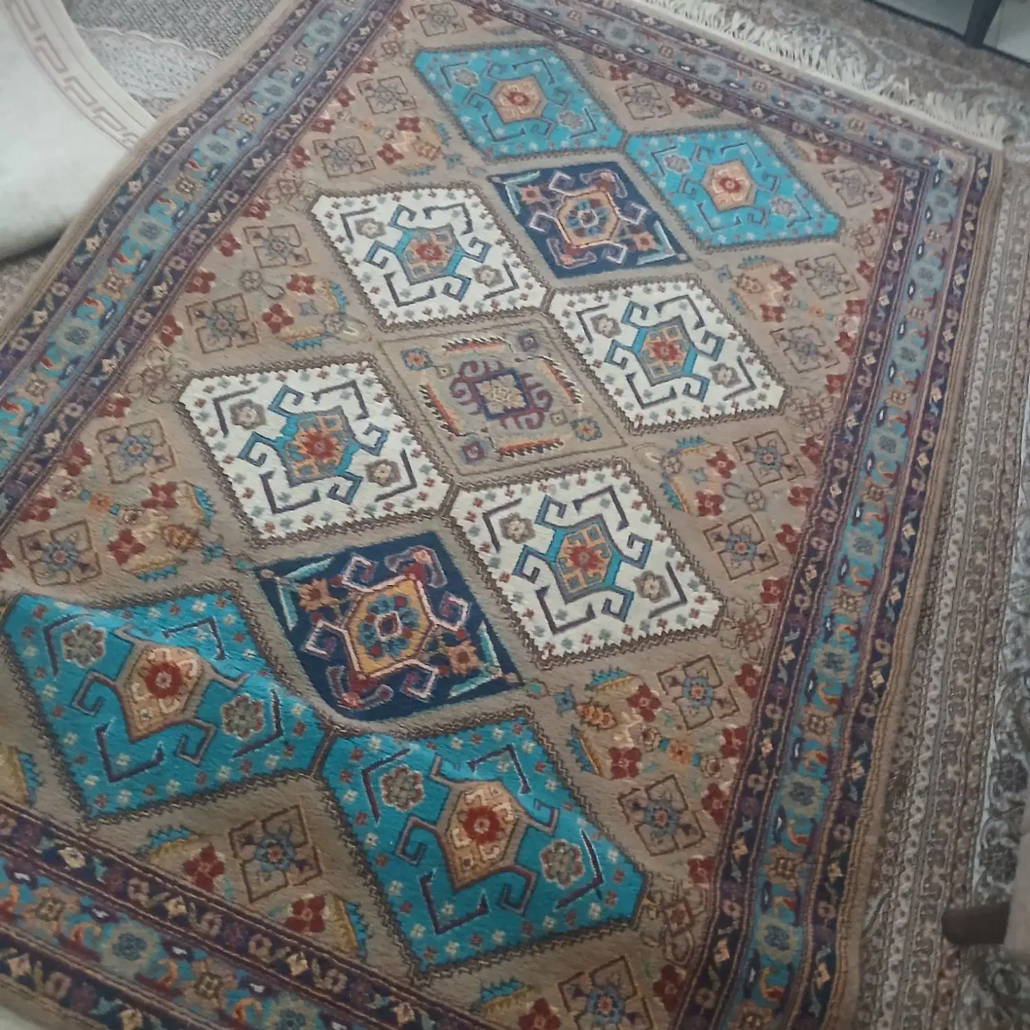 فرش ماشینی در حد نو 2 عدد فرش|فرش|سهند, |دیوار