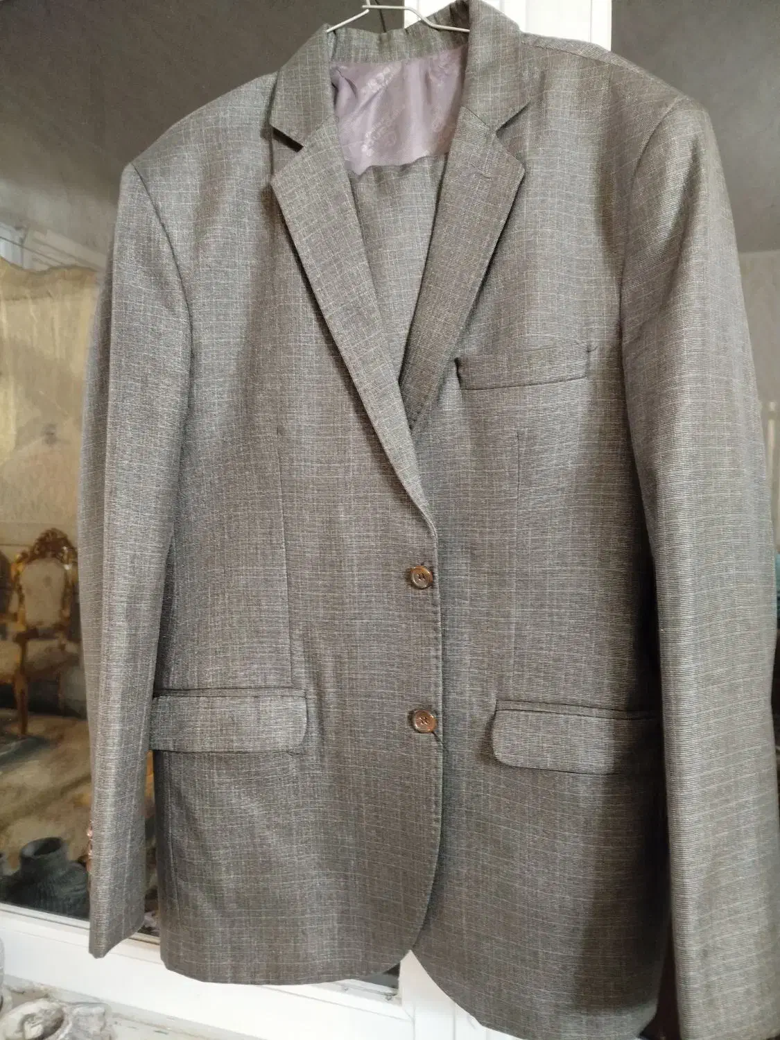 کت و شلوار ۵۰ خاکستری متالیک نو|لباس|خاش, |دیوار