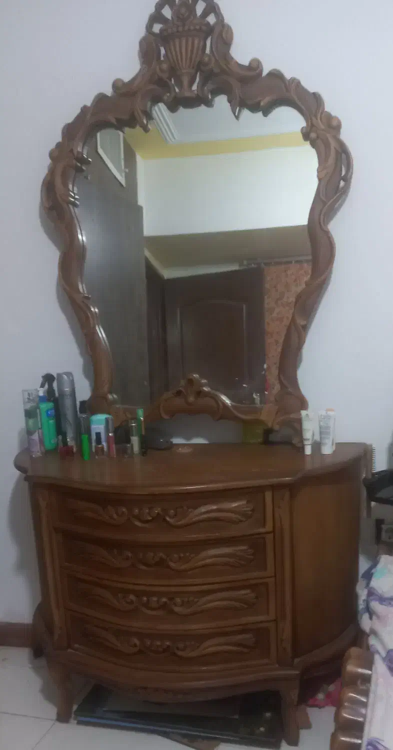 تخت خواب/ سرویس خواب سلطنتی تمام چوب|تخت و سرویس خواب|شیراز, شهرک سراج‎|دیوار