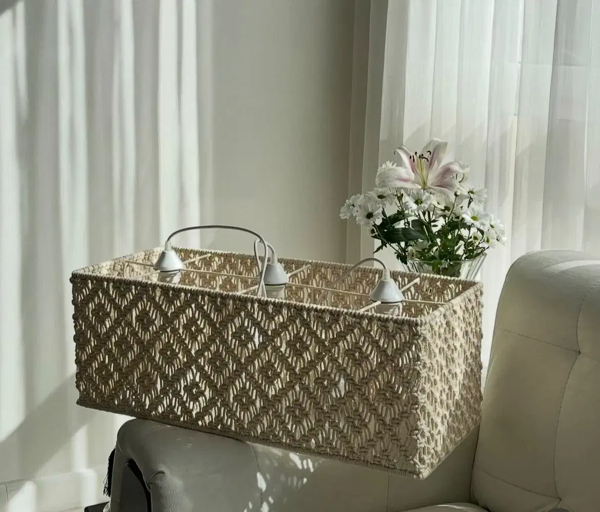 لوستر مکرومه|لوستر و چراغ آویز|باغستان, |دیوار