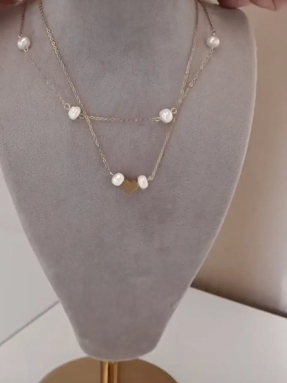 گردنبند دو لاین مروارید و قلب رنگ کاملا ثابت|بدلیجات|تهران, باغ فیض|دیوار