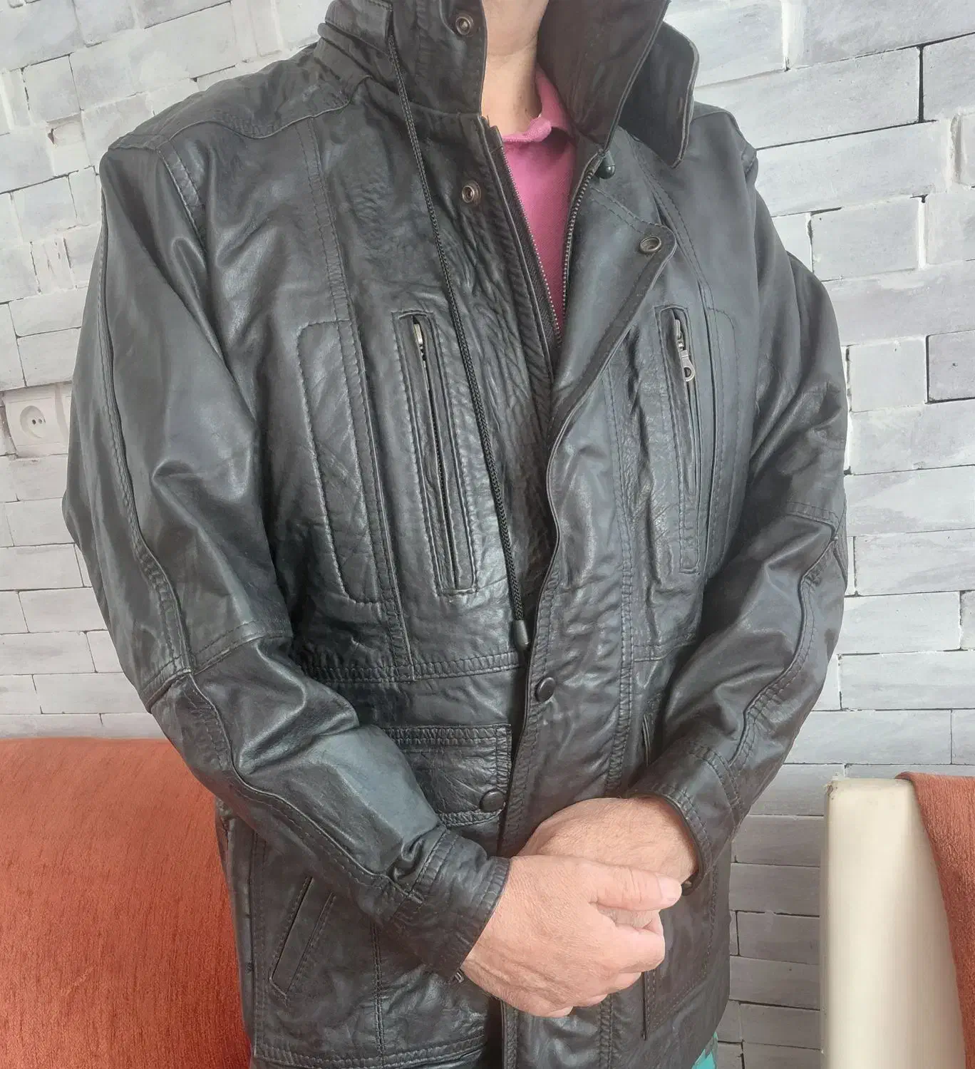 کاپشن چرم مردانه اصل|لباس|آستانه اشرفیه, |دیوار