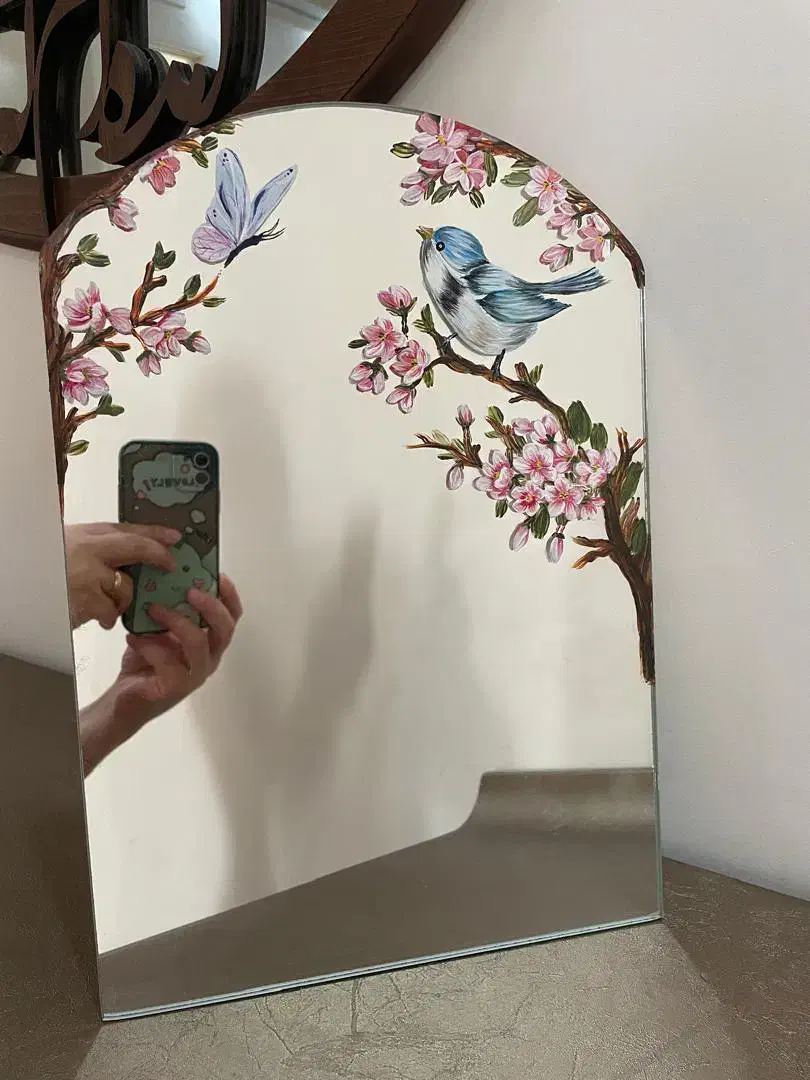 نقاشی روی آینه و پارچه|تابلو، نقاشی، عکس|تهران, امیریه|دیوار
