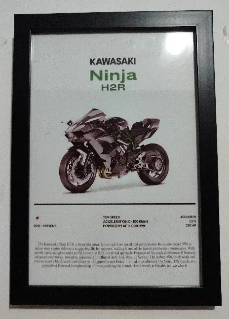 تابلو موتور نینجا H2R|تابلو، نقاشی، عکس|سیاهکل, |دیوار
