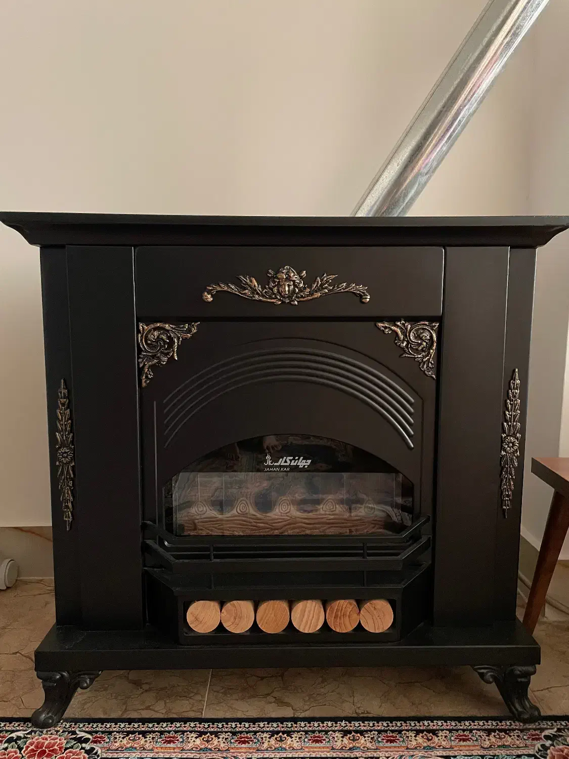 بخاری گازی طرح شومینه در حد نو|بخاری، هیتر، شومینه|ساری, |دیوار