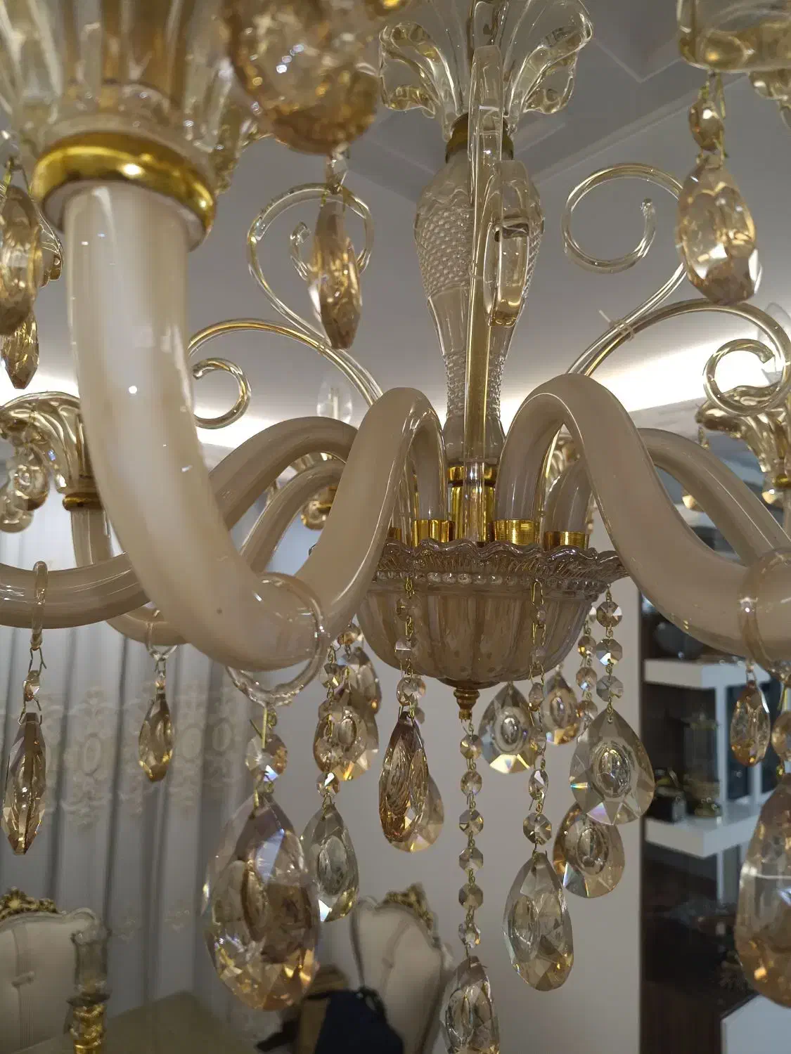 لوستر کریستال ۸ شاخه|لوستر و چراغ آویز|سمنان, |دیوار