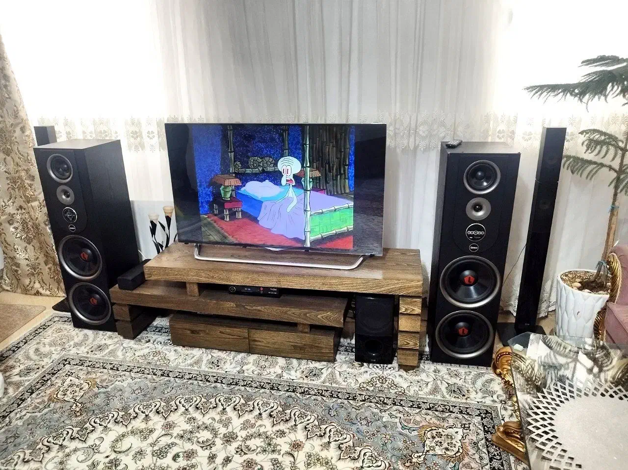 باند اسپیکر بزرگ جفتی، فلش خور و بلوتوث دار|سیستم صوتی خانگی|خمین, |دیوار