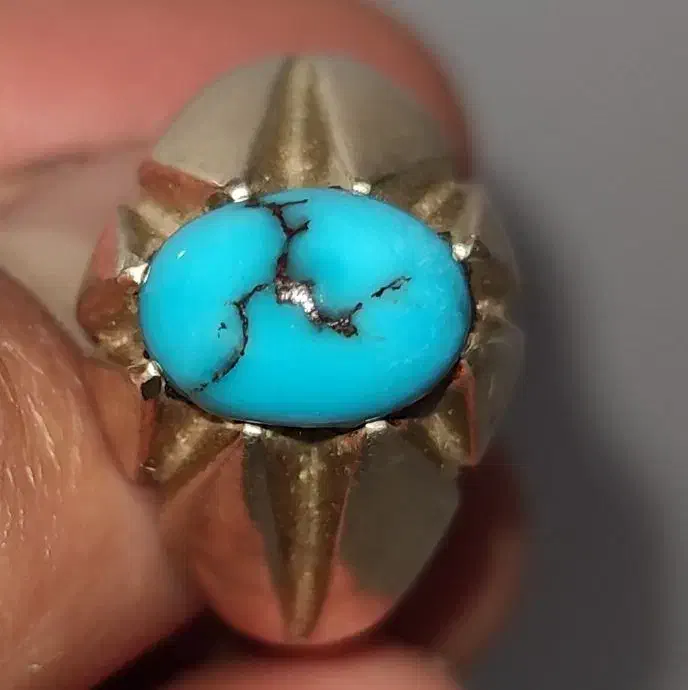 انگشتر فیروزه نشابور نام علی کاملاً طبیعی|کلکسیون اشیاء عتیقه|رشتخوار, |دیوار