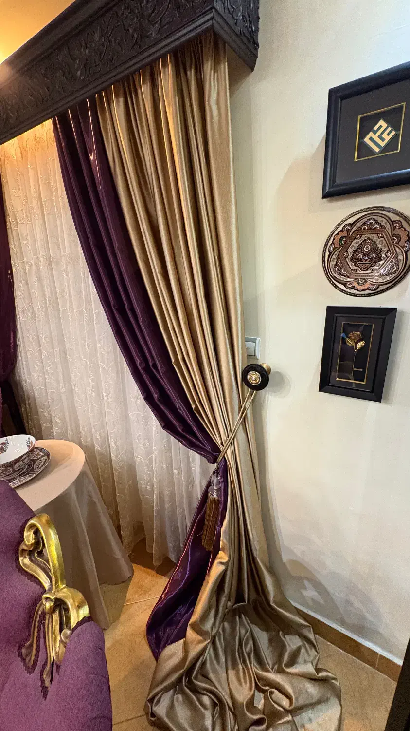 پرده سالنی به همراه والان|پرده، رانر، رومیزی|رشت, دیلمان|دیوار