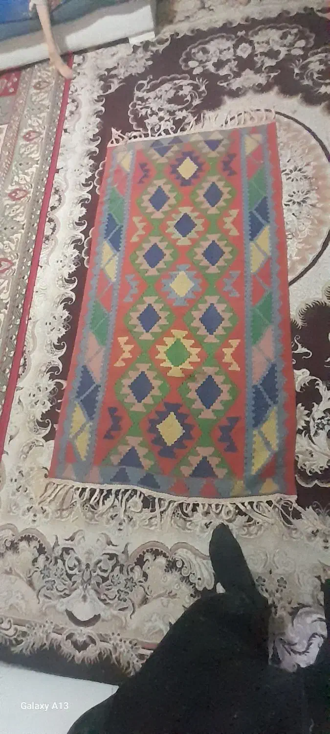 گلیم پشمی دستبافت|گلیم، جاجیم، گبه|اصفهان, نصرآباد|دیوار