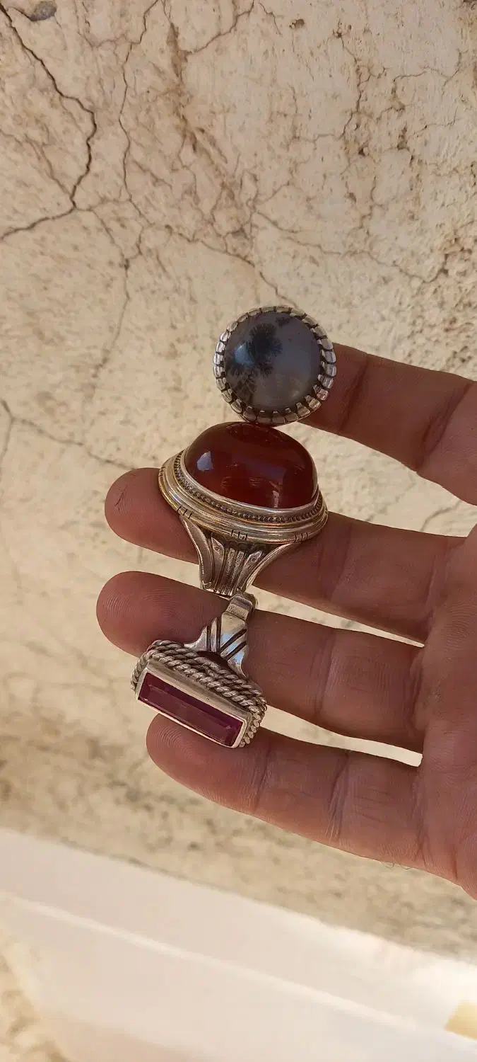 انگشتر نقره شجر  یاقوت  عقیق|جواهرات|کرمانشاه, |دیوار