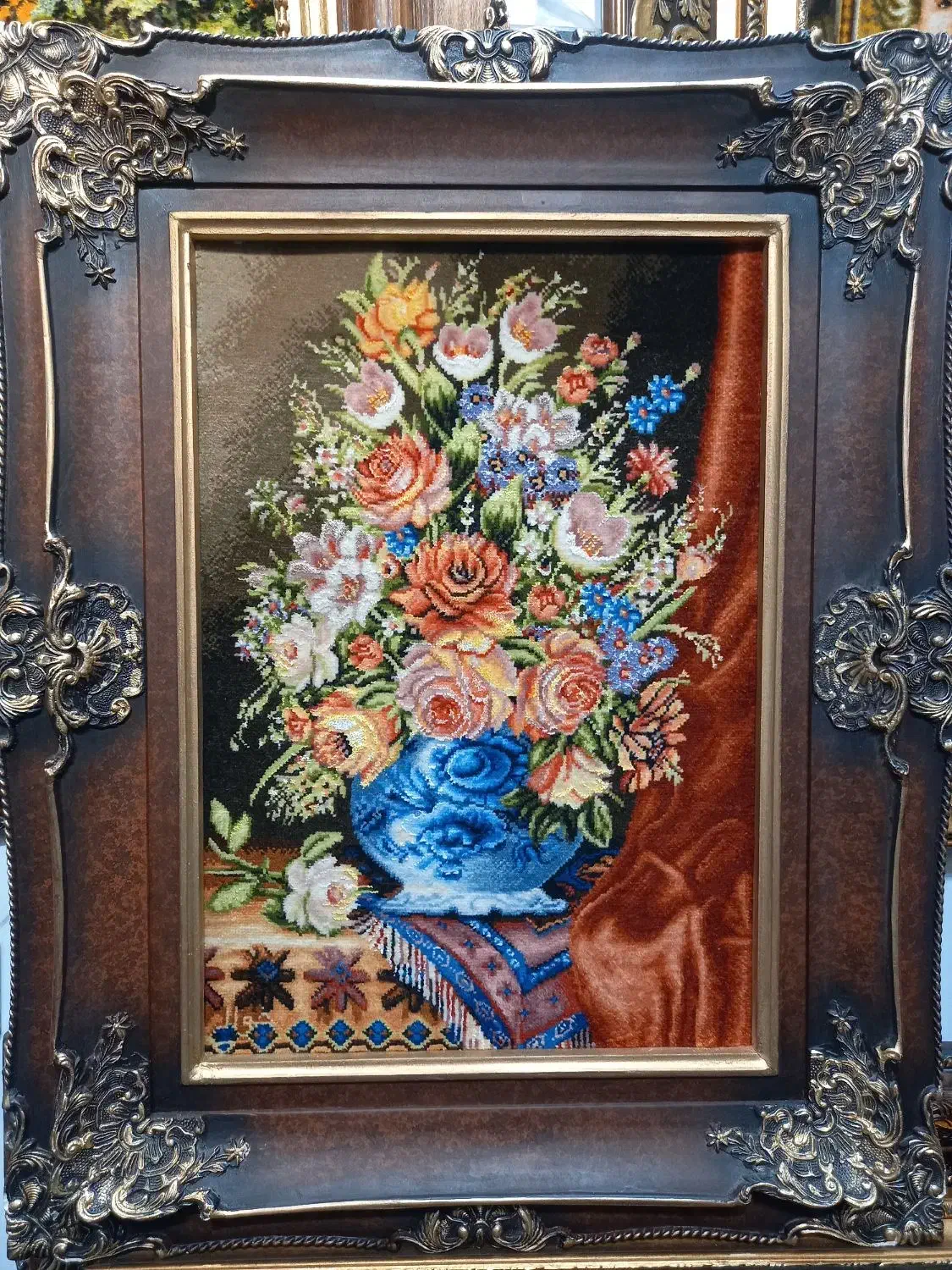 تابلو فرش گلدان لیوانی چله ابریشم ۶۰*۸۰ golha|تابلو فرش|تهران, نارمک|دیوار