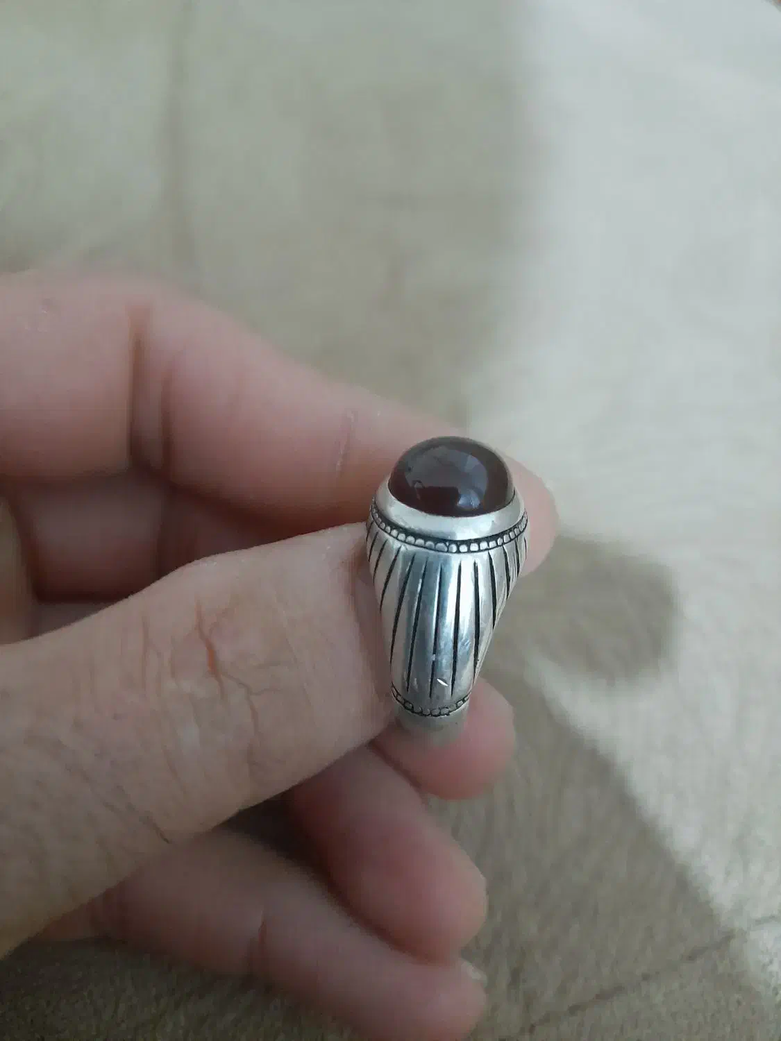 انگشتر نقره عقیق یمن  وقلم|جواهرات|خرم‌آباد, |دیوار