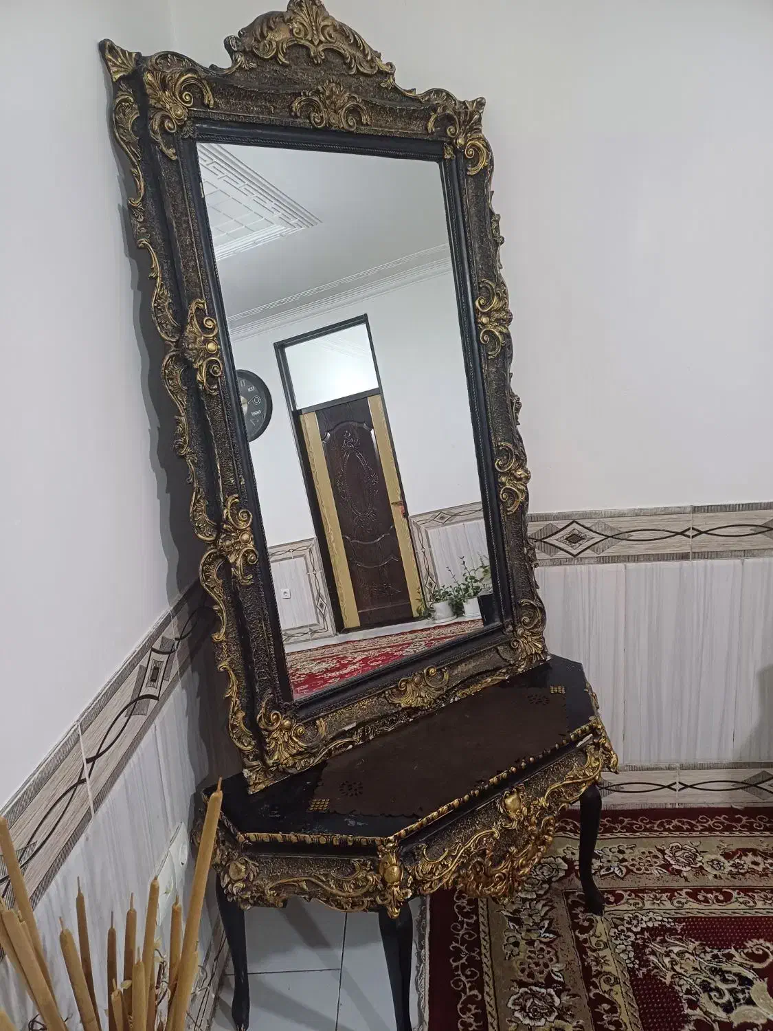 آیینه کنسول وآباژوربرنز|چراغ خواب و آباژور|کوهدشت, |دیوار