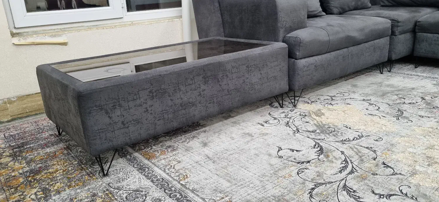 مبل ۵ نفره L به همراه میز جلو مبلی|مبلمان خانگی و میز عسلی|آباده, |دیوار