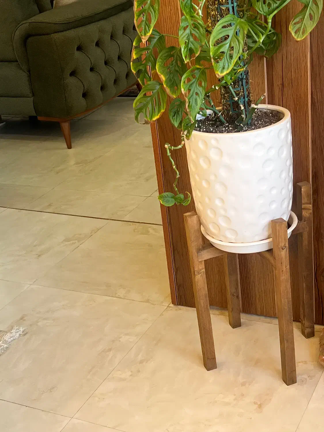 پایه گلدان چوبی|گل و گیاه طبیعی|اشتهارد, |دیوار