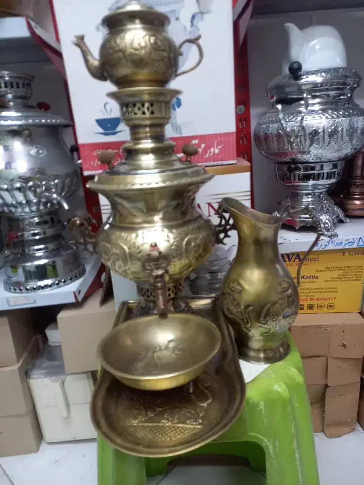 سماور زغالی قلم زنی|قوری، کتری، قهوهساز دستی|اسلامشهر, زرافشان|دیوار