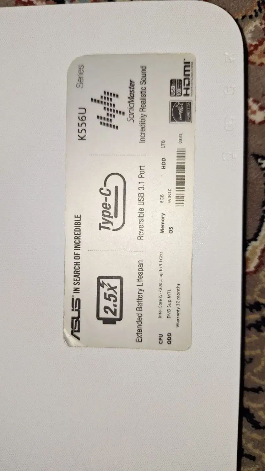 لپتاپ ایسوس درحد نو|رایانه همراه|کرج, خرمدشت|دیوار