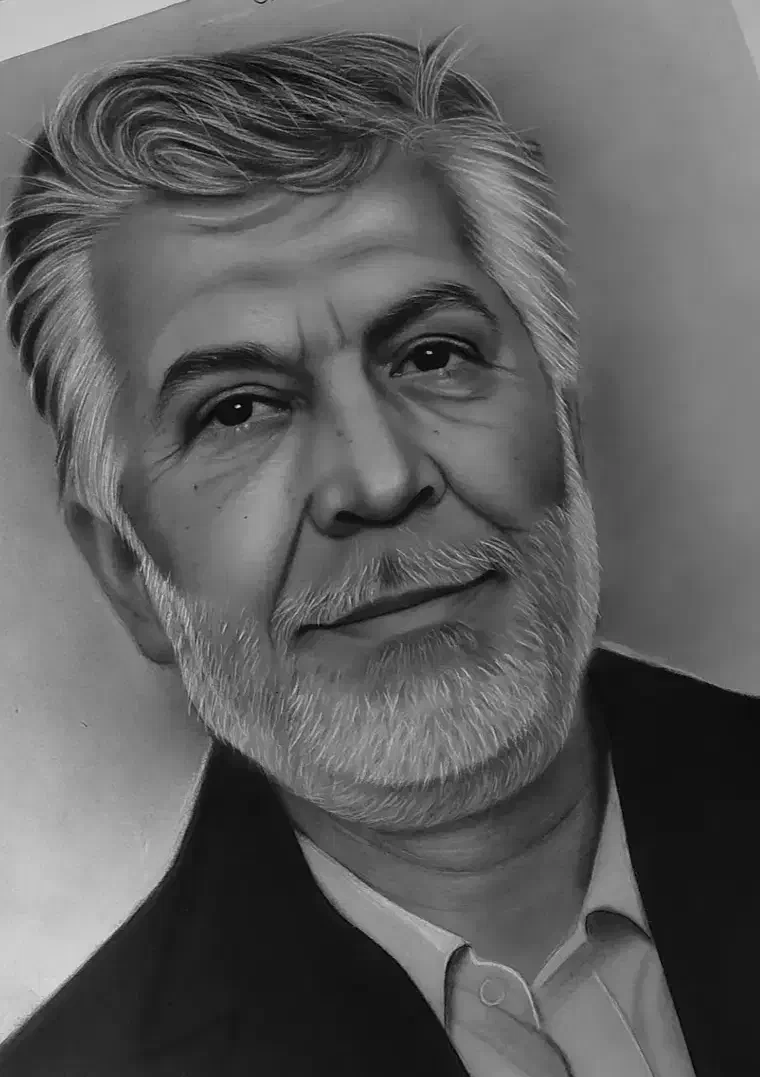 طراحی چهره سیاه قلم|تابلو، نقاشی، عکس|سیرجان, |دیوار