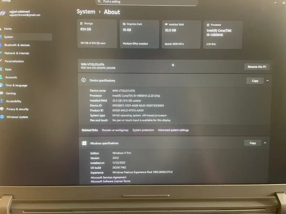 لپ تاپ rog strix g615jpr rtx 5070 core i9 14900hx|رایانه همراه|تهران, فلسطین (میدان انقلاب)|دیوار