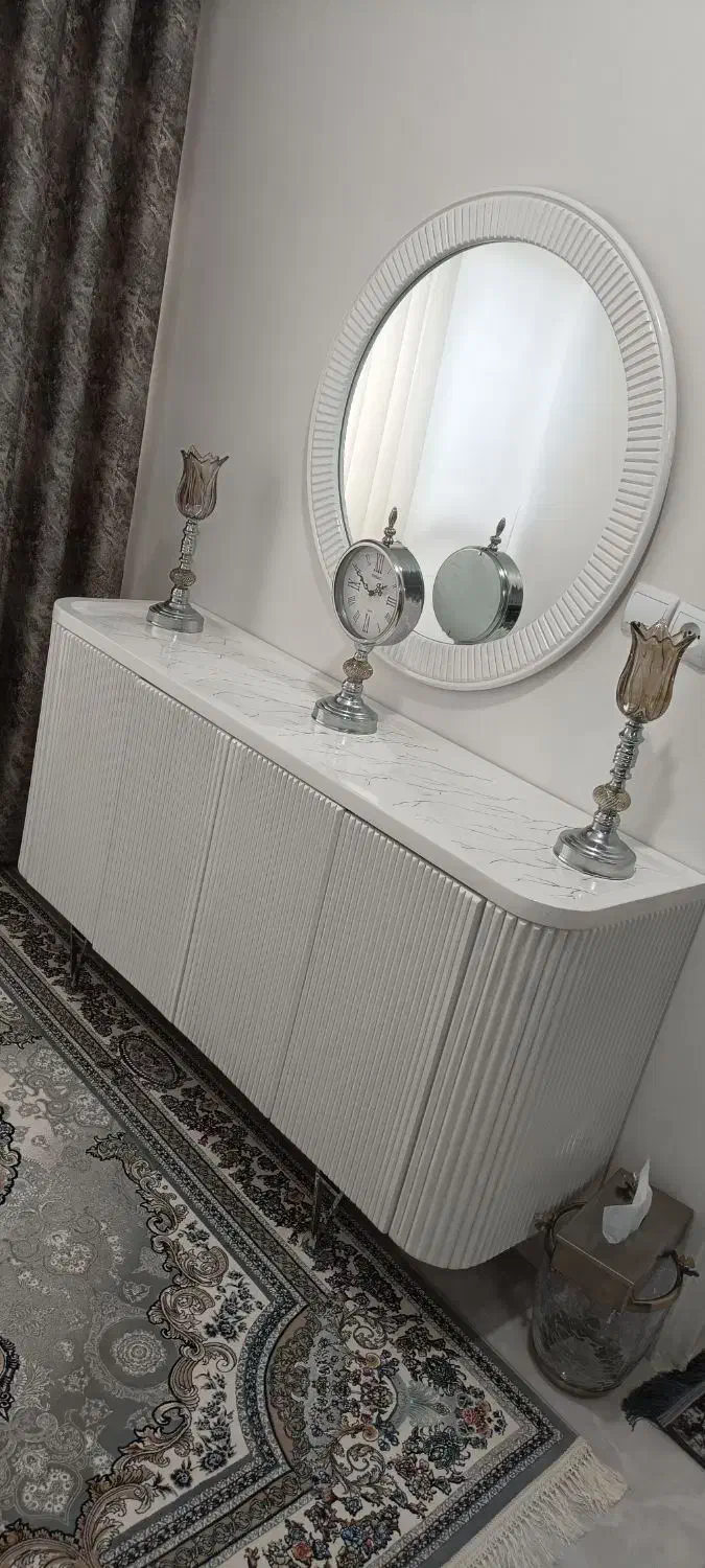 آینه کنسول چهاردرب و میز تی وی تمام چوب|بوفه، ویترین، کنسول|ملایر, |دیوار