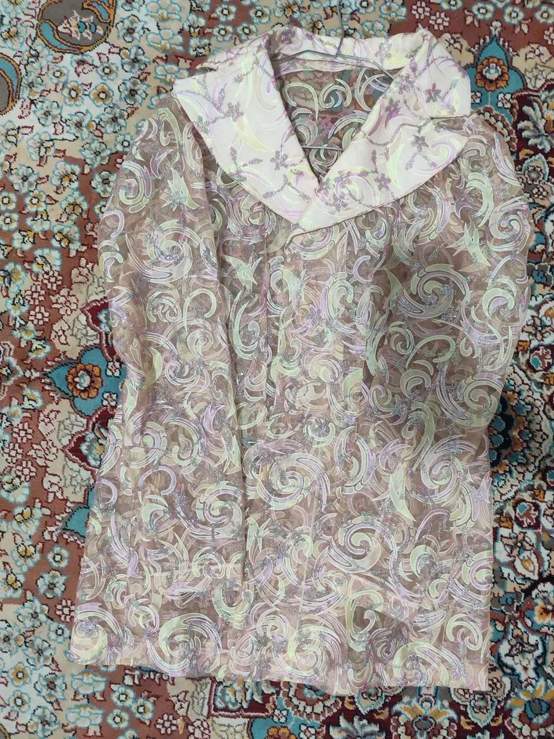 مانتوی مجلسی حریر، کار شده و بسیار خاص|لباس|ساوه, |دیوار