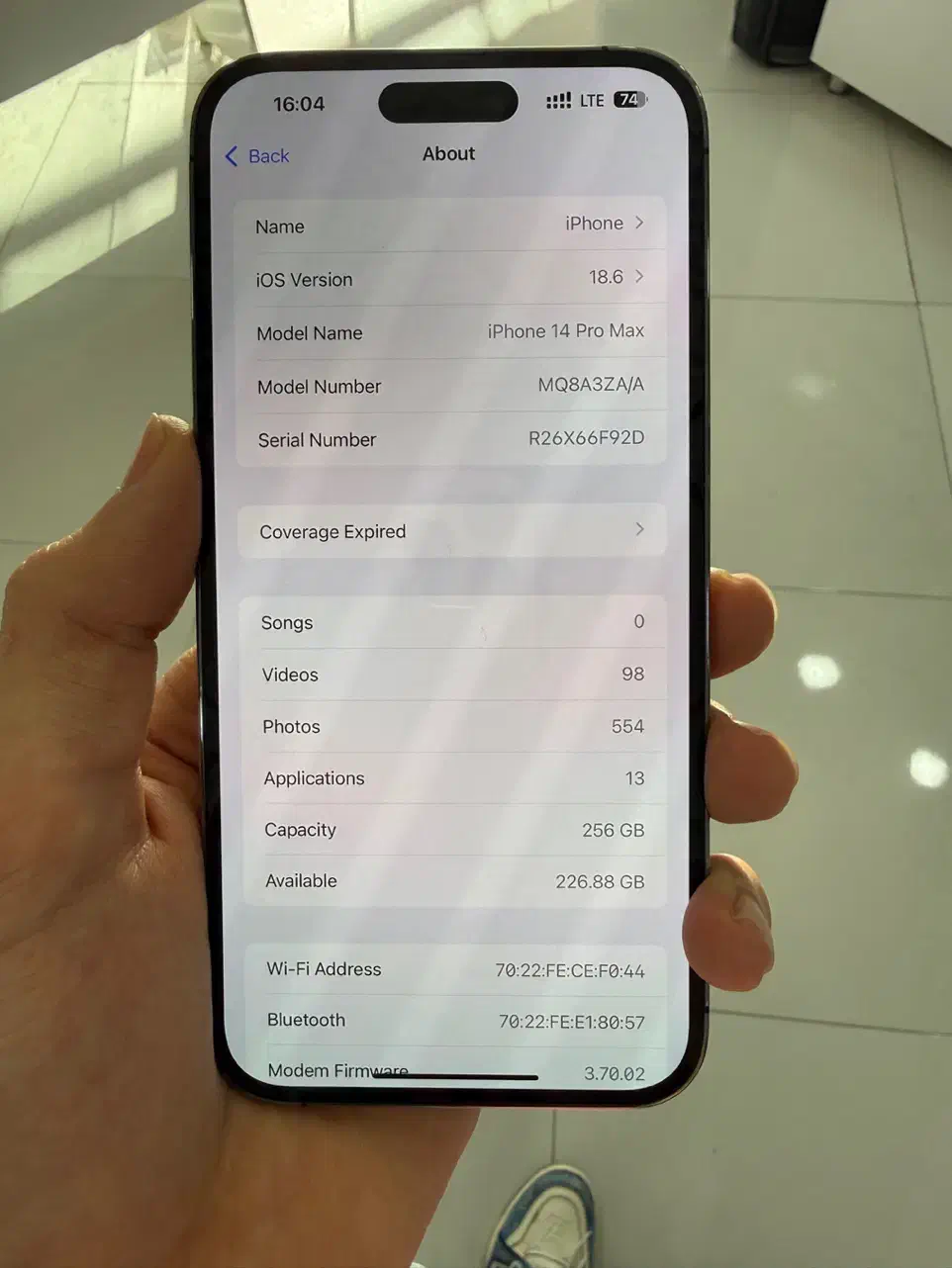 ip14promax 255 zza 91%|موبایل|دره شهر, |دیوار