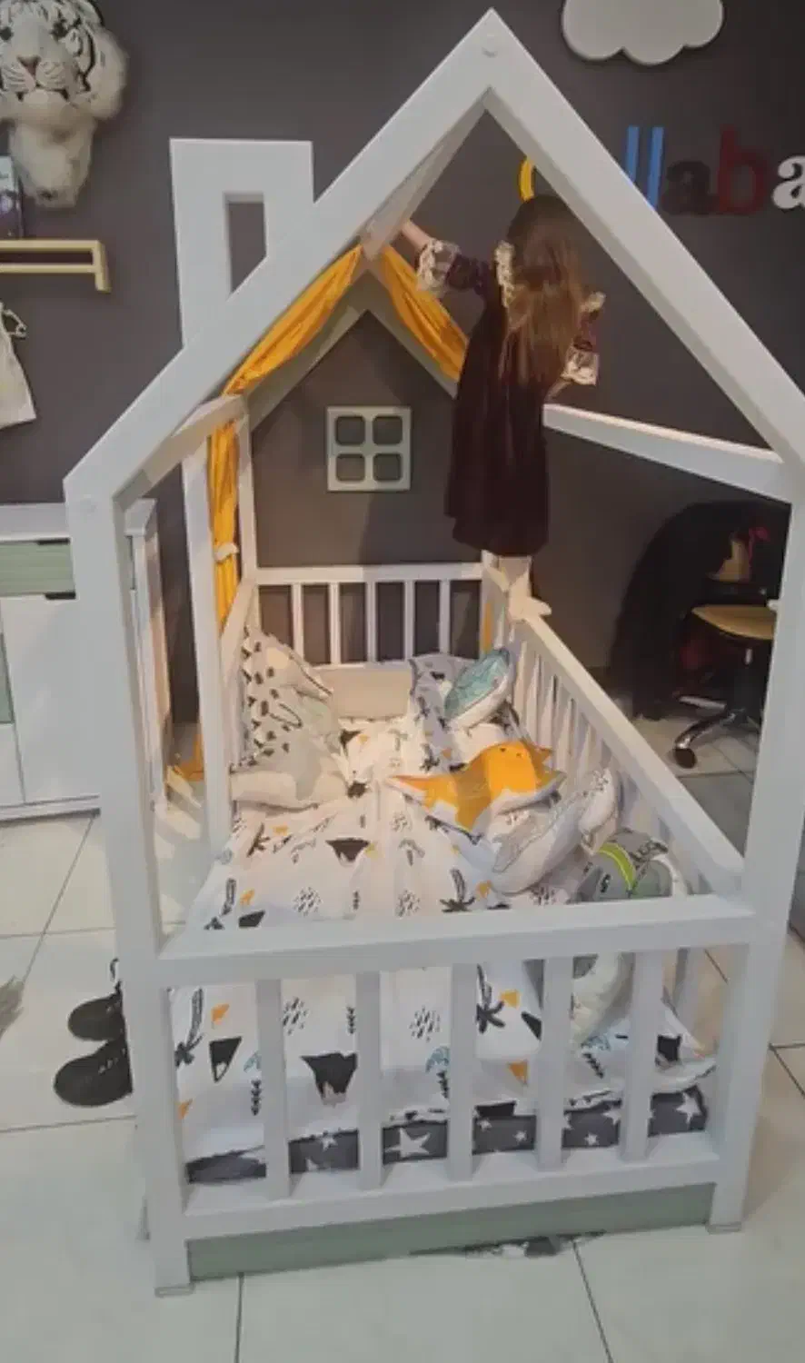 تخت کلبه کودک برند culla baby|تخت و سرویس خواب|محمودآباد, |دیوار