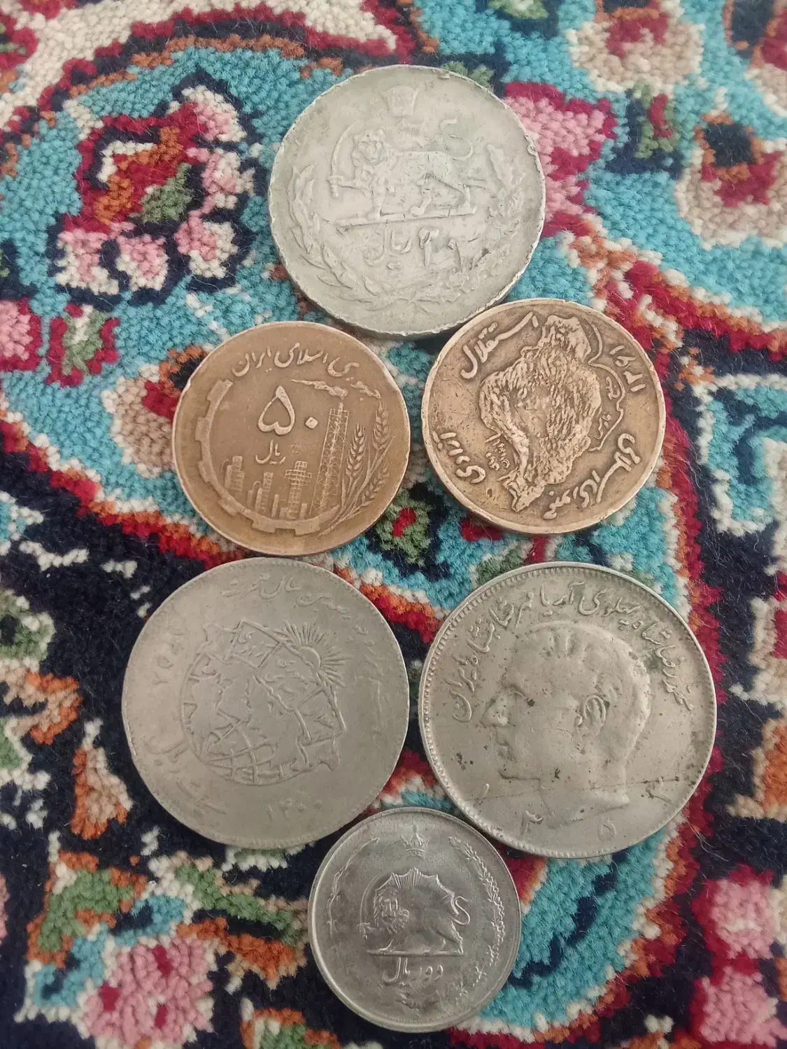 شیش عدد سکه پهلوی و جمهوری|کلکسیون سکه، تمبر، اسکناس|رفسنجان, |دیوار