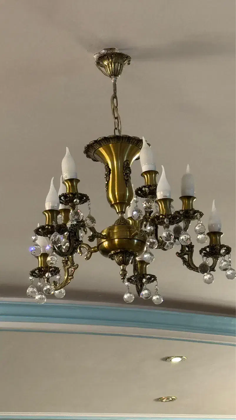 ۲عددلوستر برنج ۱۰ شاخه|لوستر و چراغ آویز|پاکدشت, پاکدشت (مامازند)|دیوار