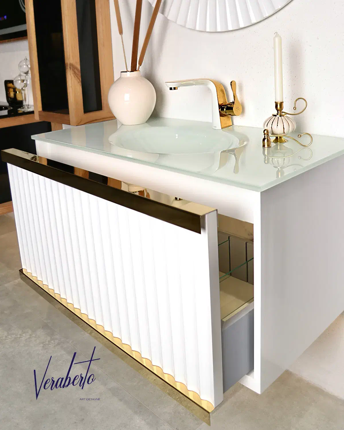 روشویی لوکس سفید طلایی|لوازم سرویس بهداشتی|تهران, بنی‌هاشم|دیوار