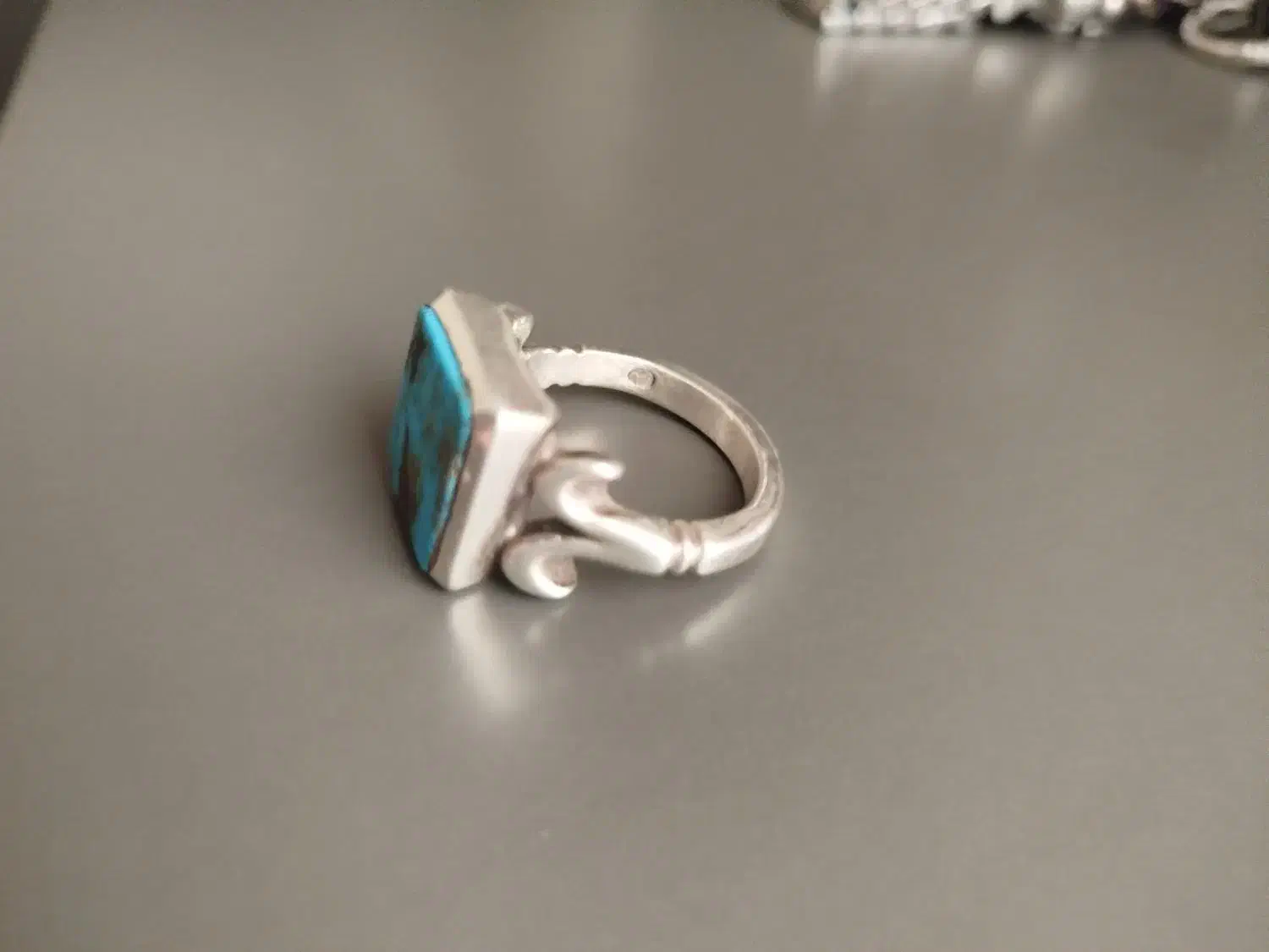 انگشتر نقره سنگین سنگ فیروزه اصل نیشابور|جواهرات|تهران, پرواز|دیوار