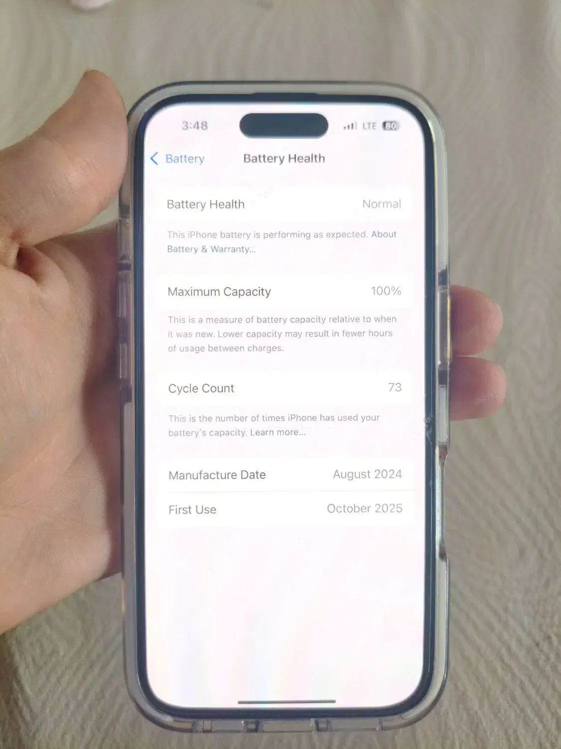 آیفون ۱۶ نرمال ۲۵۶ گیگ باتری ۱۰۰|موبایل|مشهد, امام رضا (ع)|دیوار