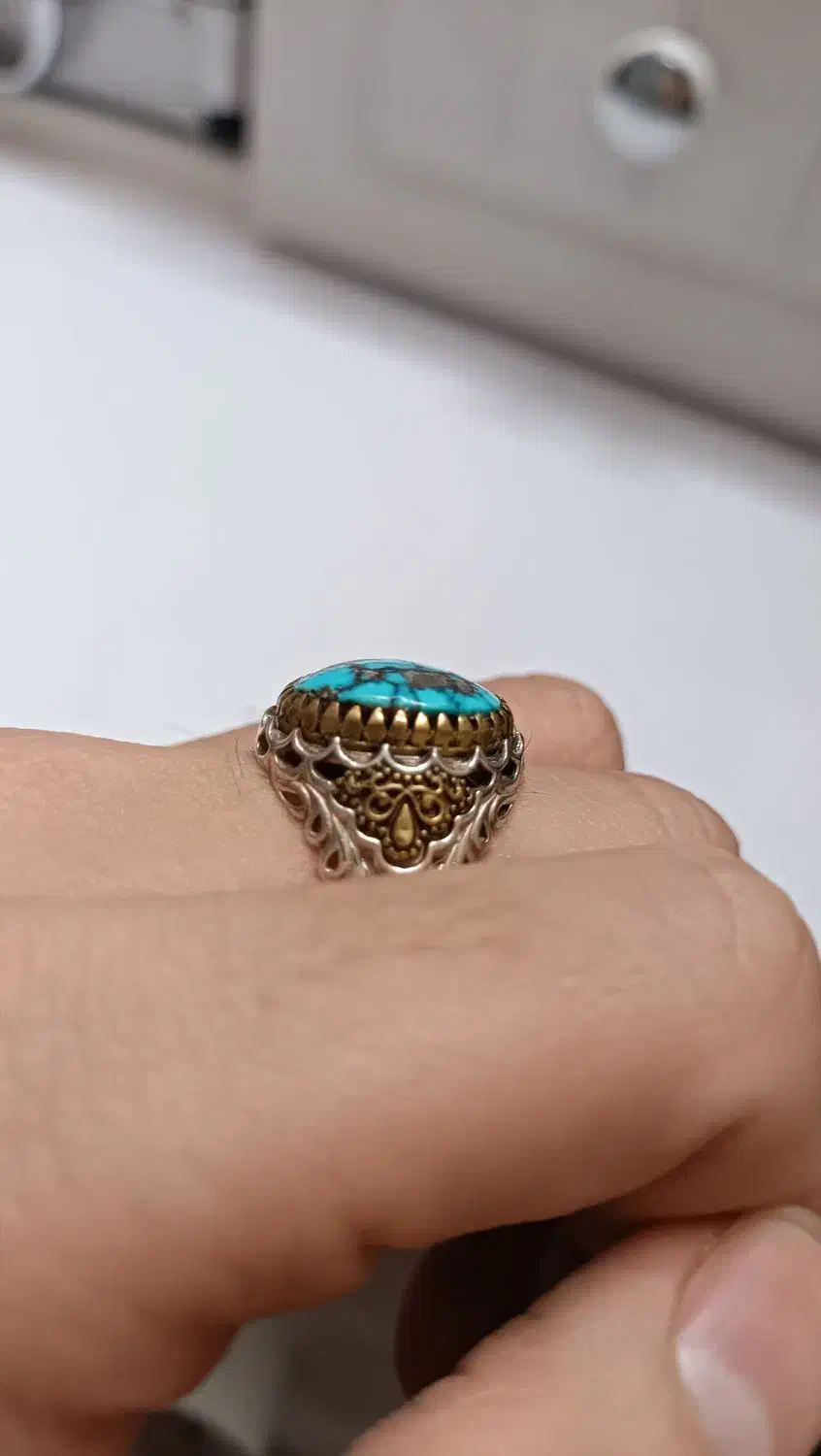 انگشتر فیروزه شجر رکاب نقره۹۲۵|جواهرات|مشهد, هدایت|دیوار