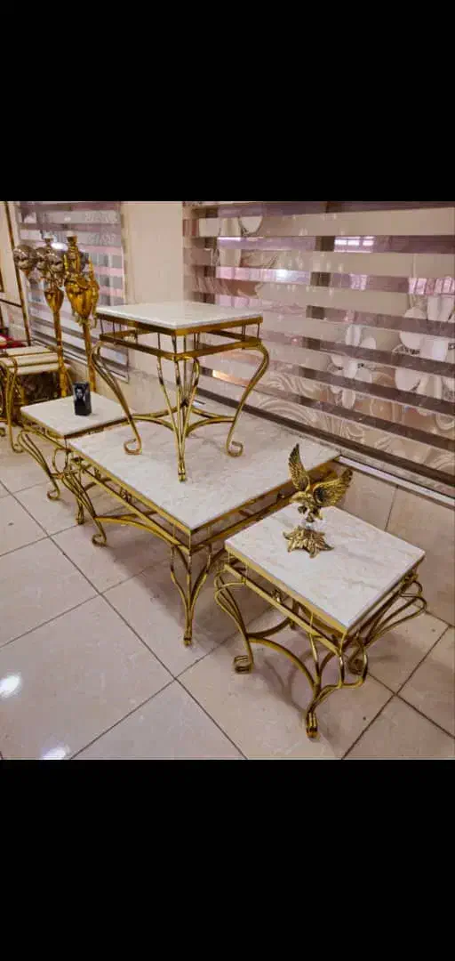 ست کامل جلومبلی و عسلی فرفوژه استیل فلزی گلمیز|مبلمان خانگی و میز عسلی|شیراز, دروازه قران|دیوار