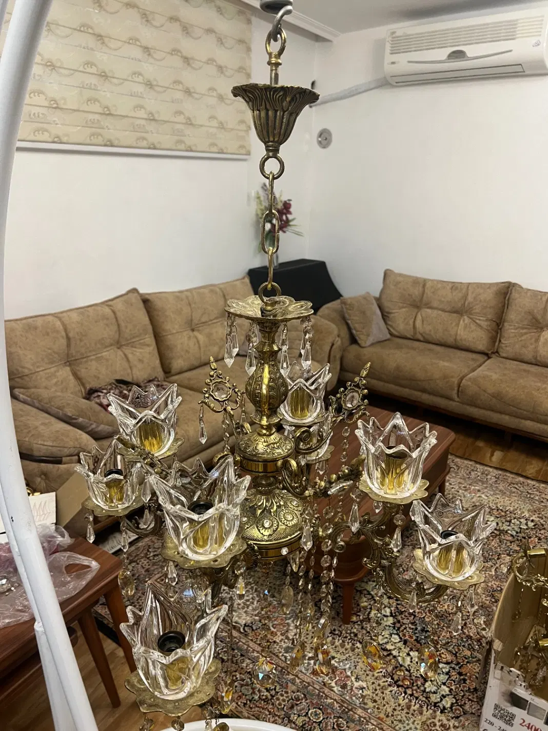 سه عدد لوستر برنز|لوستر و چراغ آویز|تبریز, |دیوار