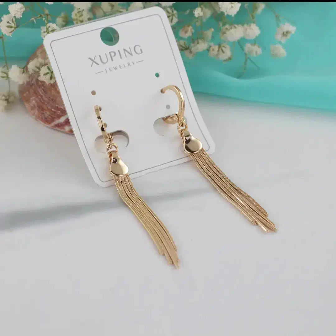 گوشواره ژوپینگ آویز ابکاری طلا|بدلیجات|آستانه اشرفیه, |دیوار